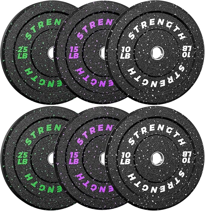 XDDIAS 2-Inch Bumper Plates, Barbell Rubber Olympic Weight Plates Set for Home Gym Strength Training, 20-260lbs, Multiple Options