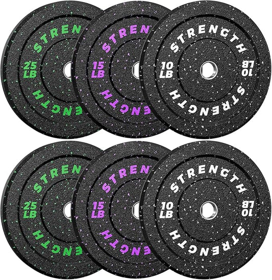 XDDIAS 2-Inch Bumper Plates, Barbell Rubber Olympic Weight Plates Set for Home Gym Strength Training, 20-260lbs, Multiple Options