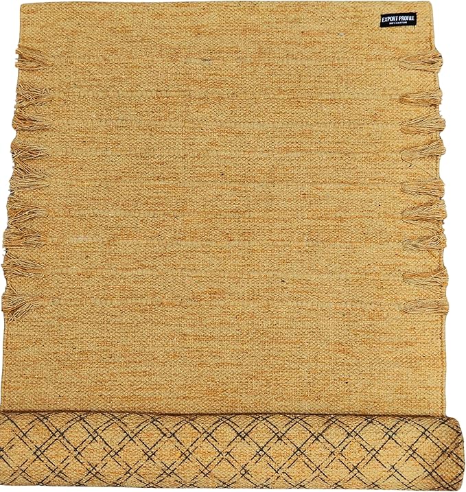 Indian Handmade100 % Organic Anti Skid Multi Colour Cotton Yoga Mat - Eco-Friendly Hand-Woven Rug - Non-Slip & Thick (24”x72”x5mm) for Hot yoga & Everyday Fitness at Home - Comfortable & Foldable Extra-Long Mat