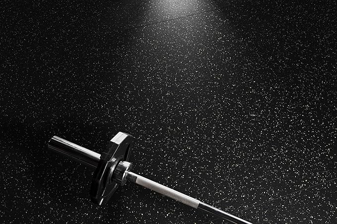 Genaflex Rubber Gym Floor Mat - 8mm Thick - Heavy Duty Commercial Protective Gym Flooring Roll (10% Red, 4' X 20')