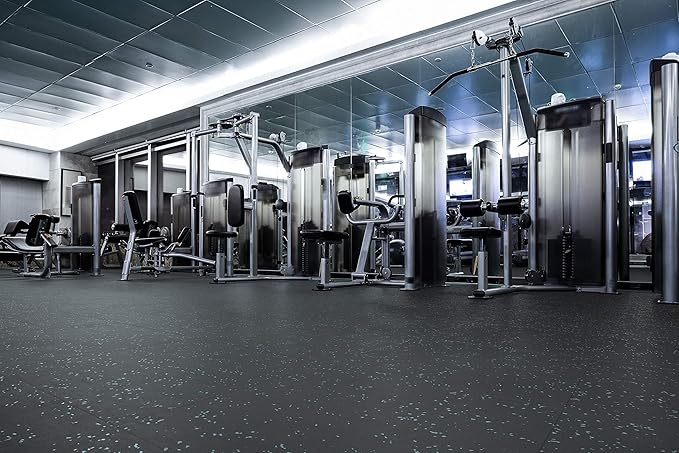 Genaflex Pro Heavy Duty Thick Rubber Gym Floor Tiles High Density Shock Absorbent Laminated Deadlift Mats - 1" Thick X 20" W X 20" L - 2.7 Sq. Ft. (Black, 10 Tiles - 27 Sq. Ft.)