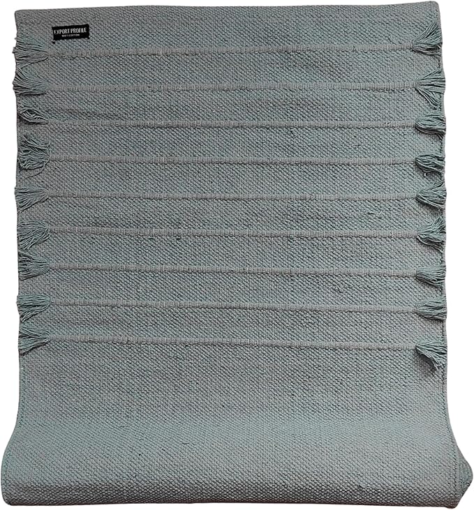 Indian Handmade100 % Organic Anti Skid Multi Colour Cotton Yoga Mat - Eco-Friendly Hand-Woven Rug - Non-Slip & Thick (24”x72”x5mm) for Hot yoga & Everyday Fitness at Home - Comfortable & Foldable Extra-Long Mat