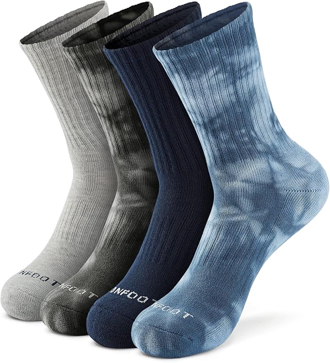 MONFOOT Women's and Men's 3-8 Pairs Athletic Cushion Crew Socks Multi