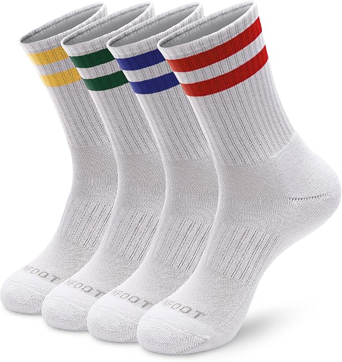 MONFOOT Women's and Men's 3-8 Pairs Athletic Cushion Crew Socks Multi