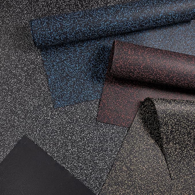 Playsafer Genaflex Rubber Gym Floor Mat, Heavy Duty Commercial Protective Gym Flooring Roll - 8mm Thick (10% Tan, 4' X 10')