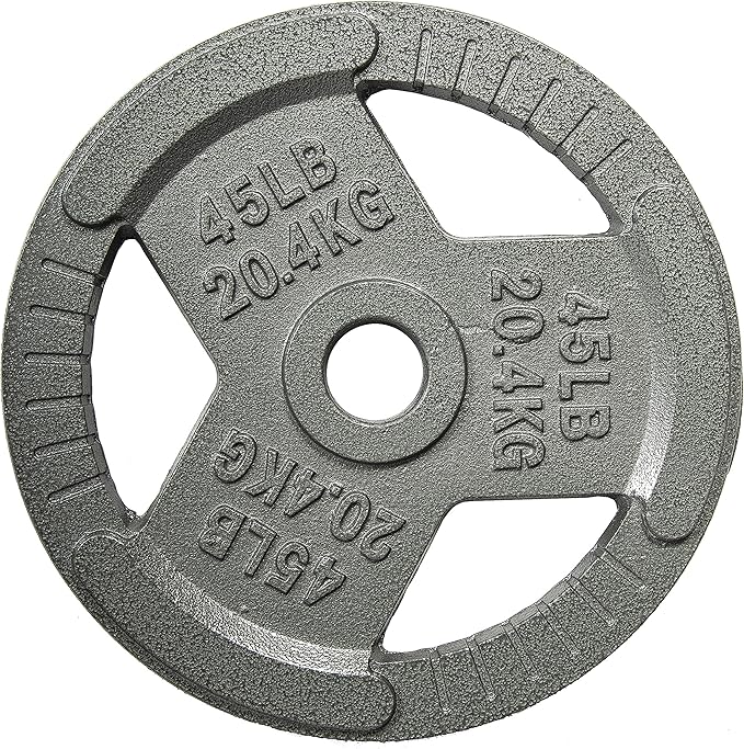 Fitvids Barbell Weight Set, Cast Iron 1" Standard Weight Plates Including 5FT Standard Barbell Bar & Star Locks, 95 Pounds Set (85 Lbs Plates + 10 Lbs Barbell Bar), Multiple Packages